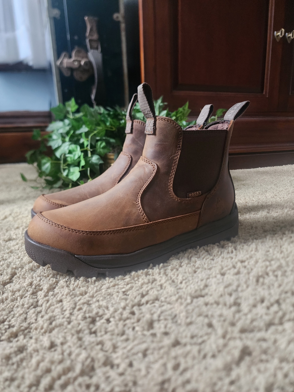 Rocky Brown Leather Chukka Work Boots